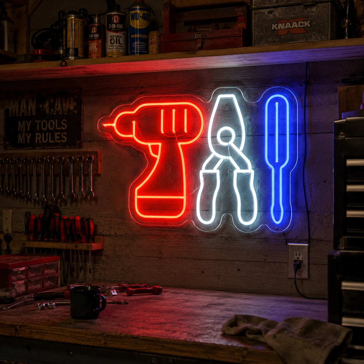 Drill And Tools Neon Sign LED Neon Sign real lifestyle scene