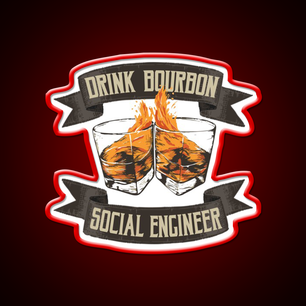 Drink Bourbon Social Engineer Whiskey Drink Bar Led Neon Sign Rgb Color