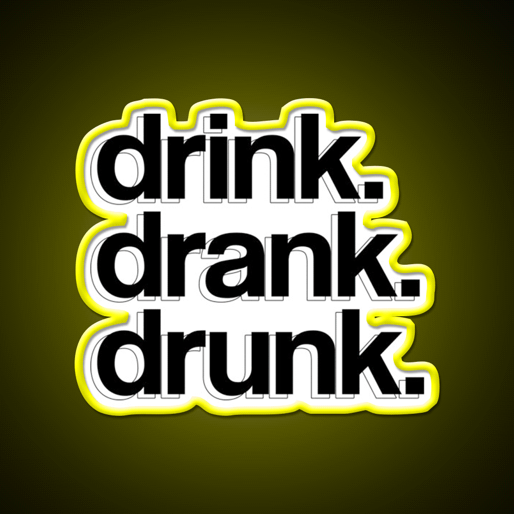 Drink Drank Drunk Beer Bar Decor Led Neon Sign Wall Art Rgb Color - Custom LED neon sign front view