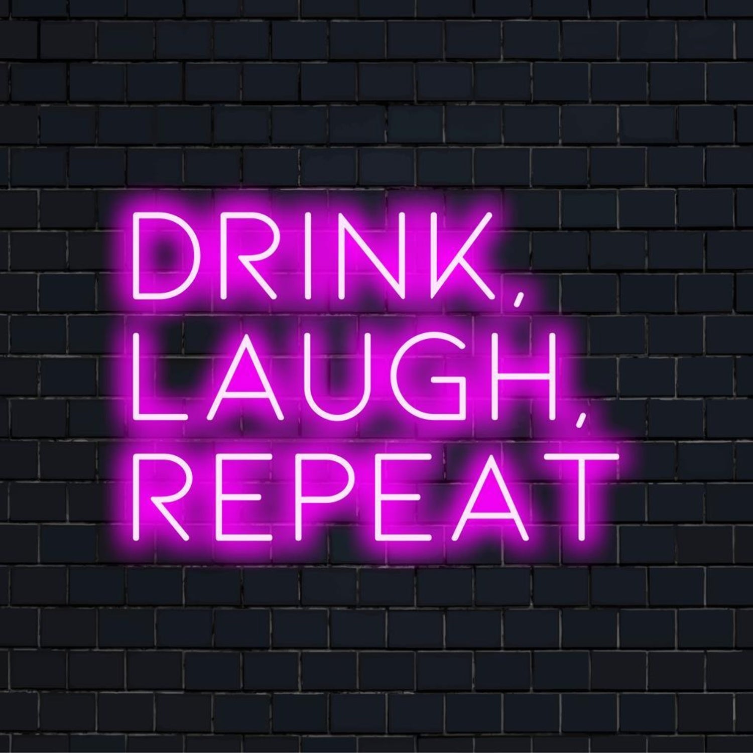 Drink Laugh Repeat Purple Led Neon Sign For Bar Restaurant Decor | Shineneon