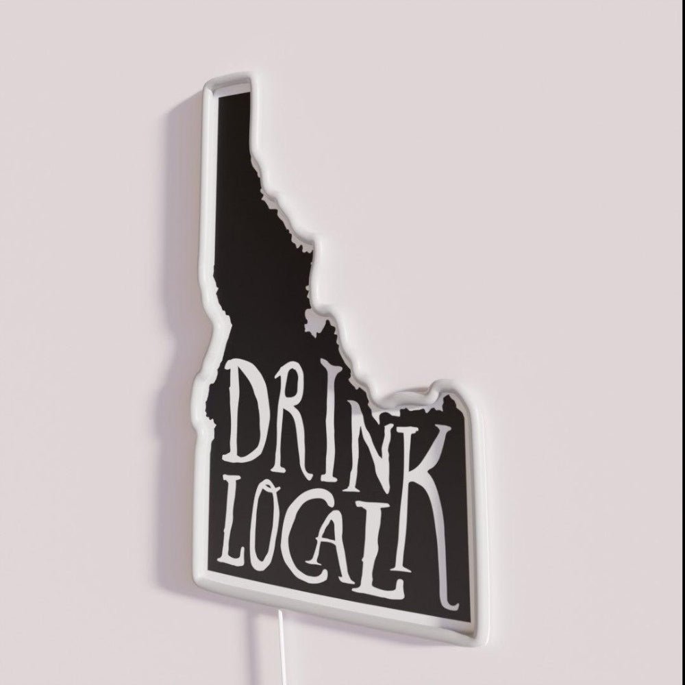 Drink Local Idaho State Outline Craft Beer Rgb Led Neon Sign - Shineneon