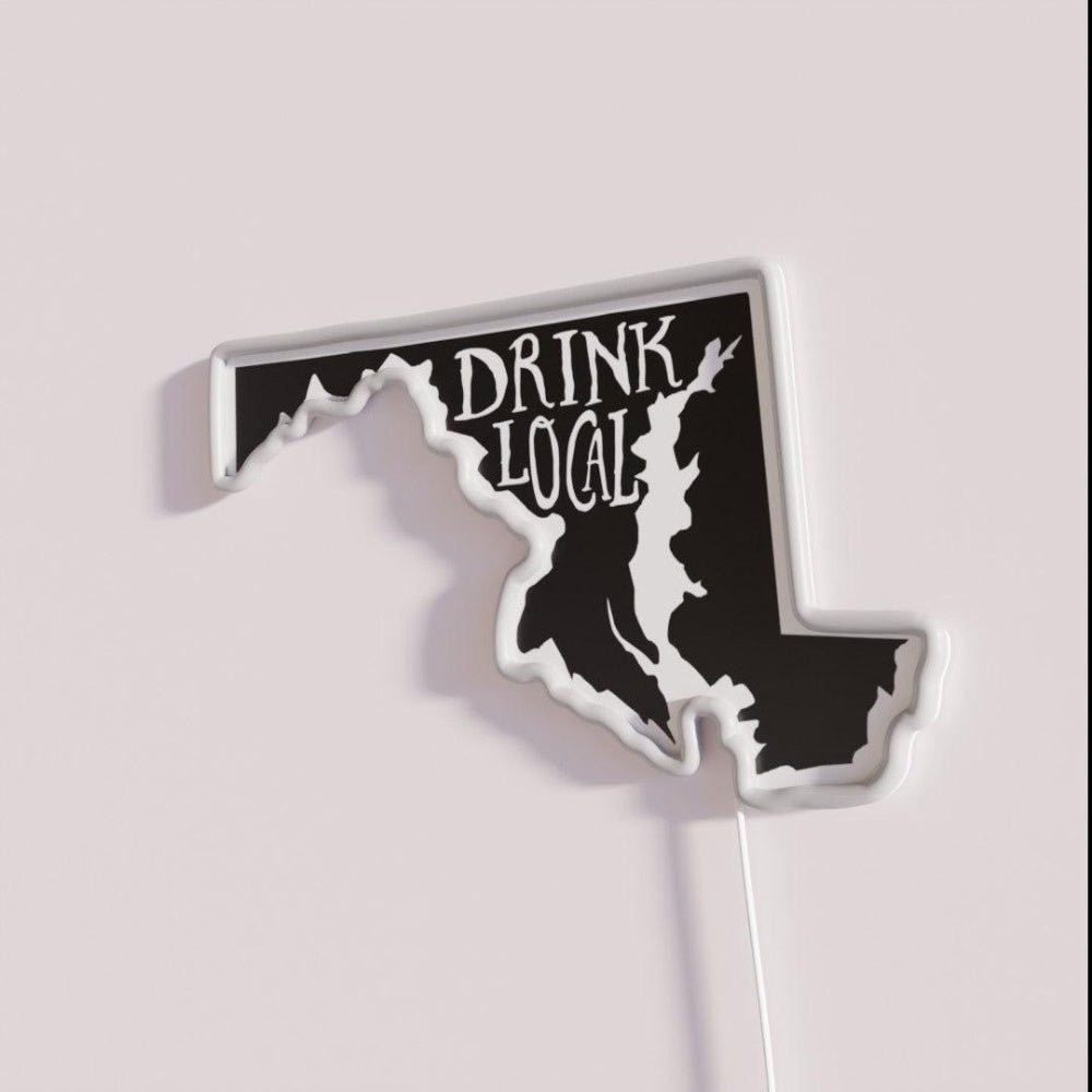 Drink Local Maryland State Outline Craft Beer Rgb Led Neon Sign - Shineneon