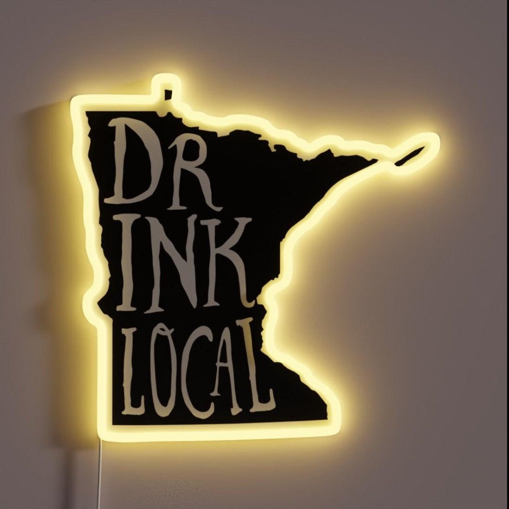 Drink Local Minnesota State Outline Craft Beer Rgb Led Neon Sign - Shineneon