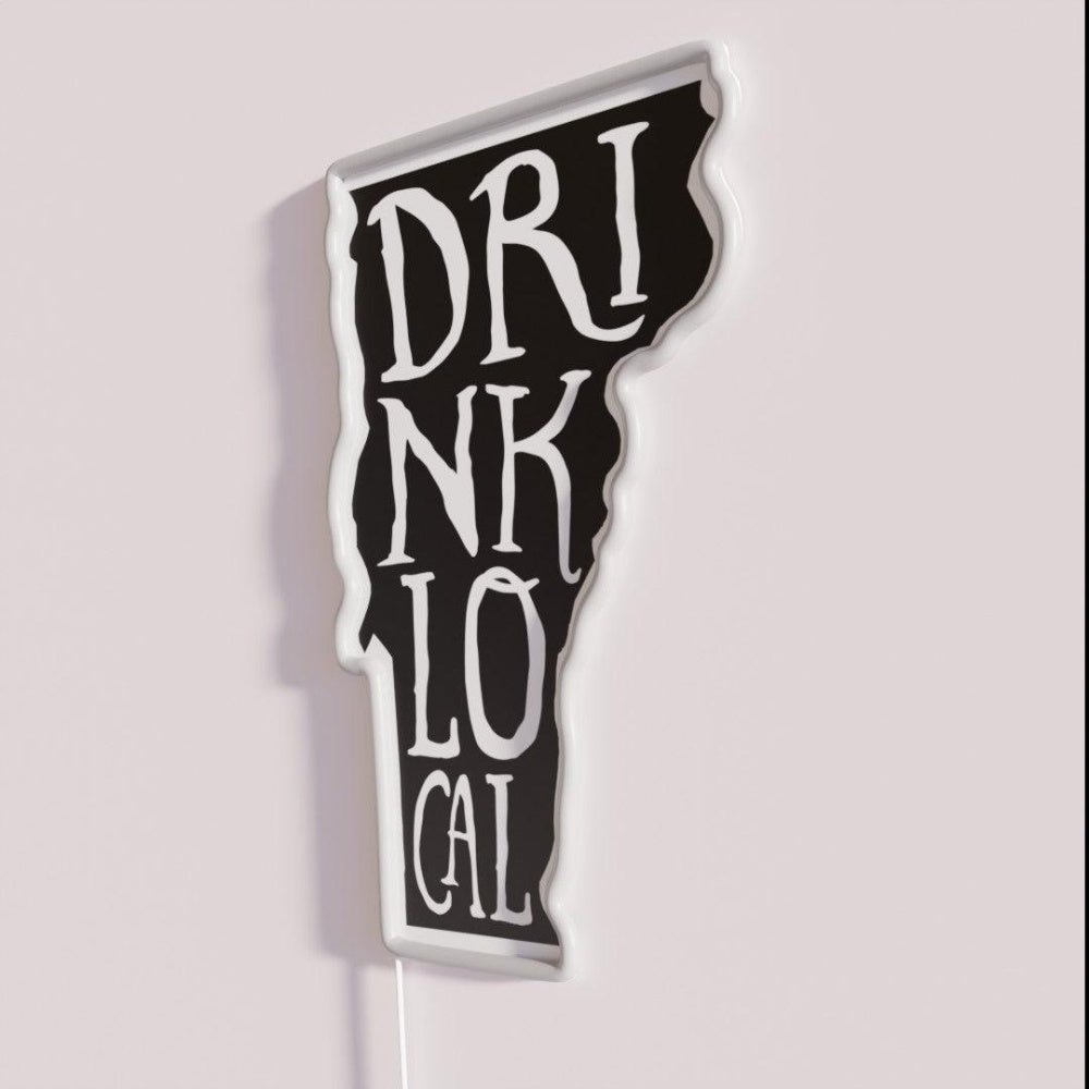 Drink Local Vermont State Outline Craft Beer Rgb Led Neon Sign - Shineneon