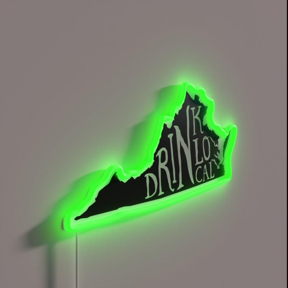 Drink Local Virginia State Outline Craft Beer Rgb Led Neon Sign - Shineneon