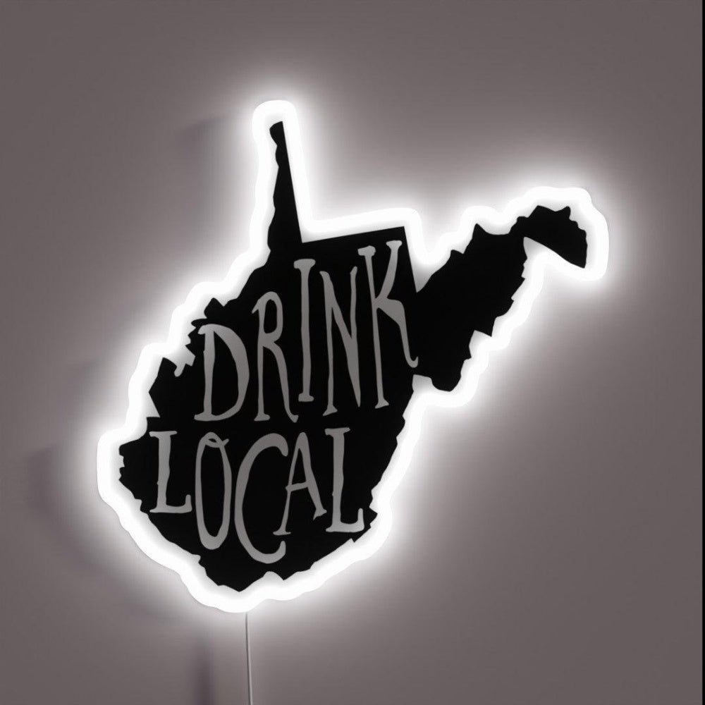 Drink Local West Virginia State Outline Craft Beer Rgb Led Neon Sign - Shineneon