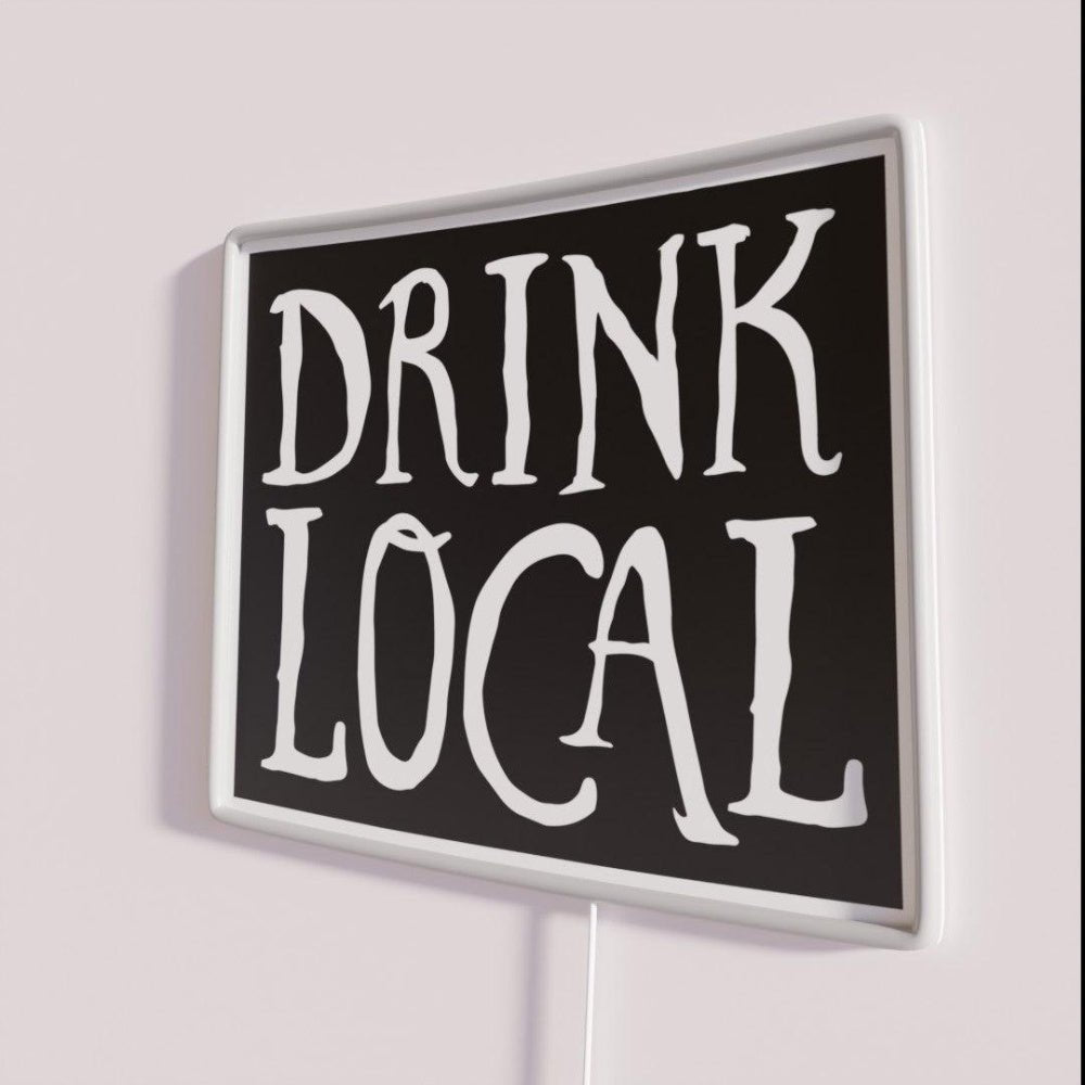 Drink Local Wyoming State Outline Craft Beer Rgb Led Neon Sign - Shineneon