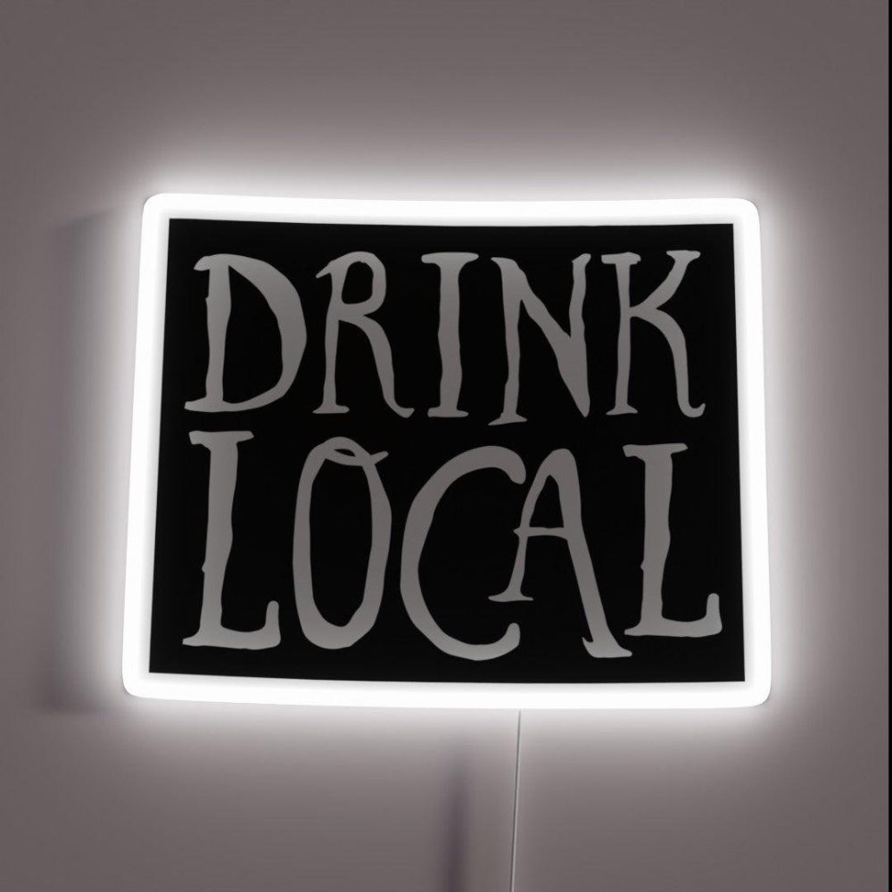 Drink Local Wyoming State Outline Craft Beer Rgb Led Neon Sign - Shineneon
