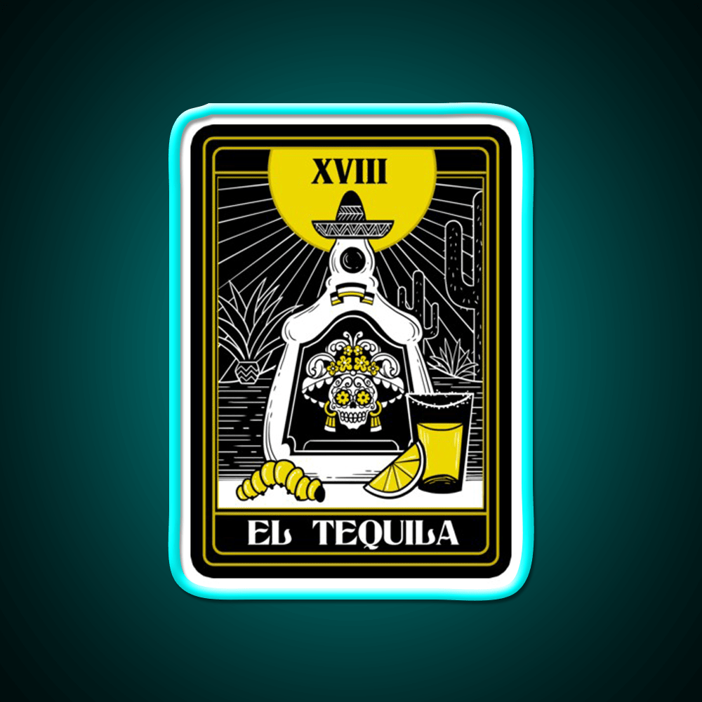 Drink Mexican Tequila Death Tarot Card Teller Party Drink Tequila Led Neon Sign Rgb Color - Shineneon
