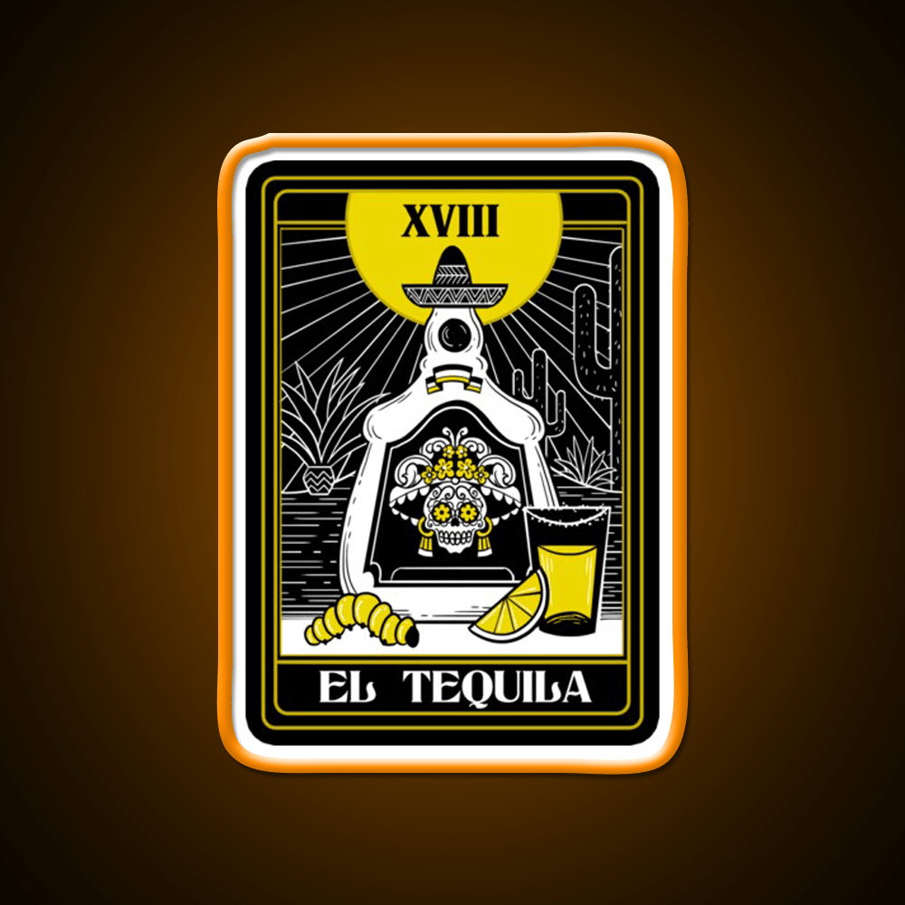 Drink Mexican Tequila Death Tarot Card Teller Party Drink Tequila Led Neon Sign Rgb Color - Shineneon