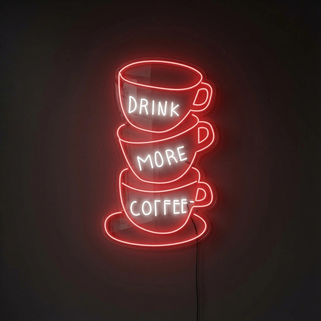 Drink Mom Coffee Wall Decor LED Neon Sign - 01 Original Product Image