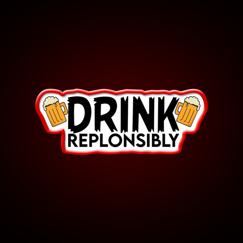 Drink Replonsibly Funny Man Cave Bar Led Neon Sign Bar Decor Rgb Color - LED neon sign view 10