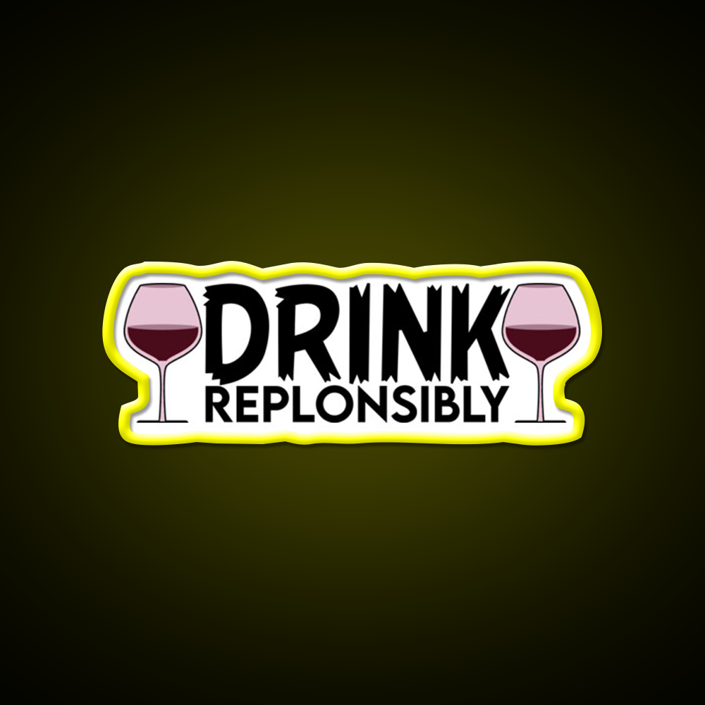 Drink Replonsibly Funny Man Cave Bar Led Neon Sign Rgb Color