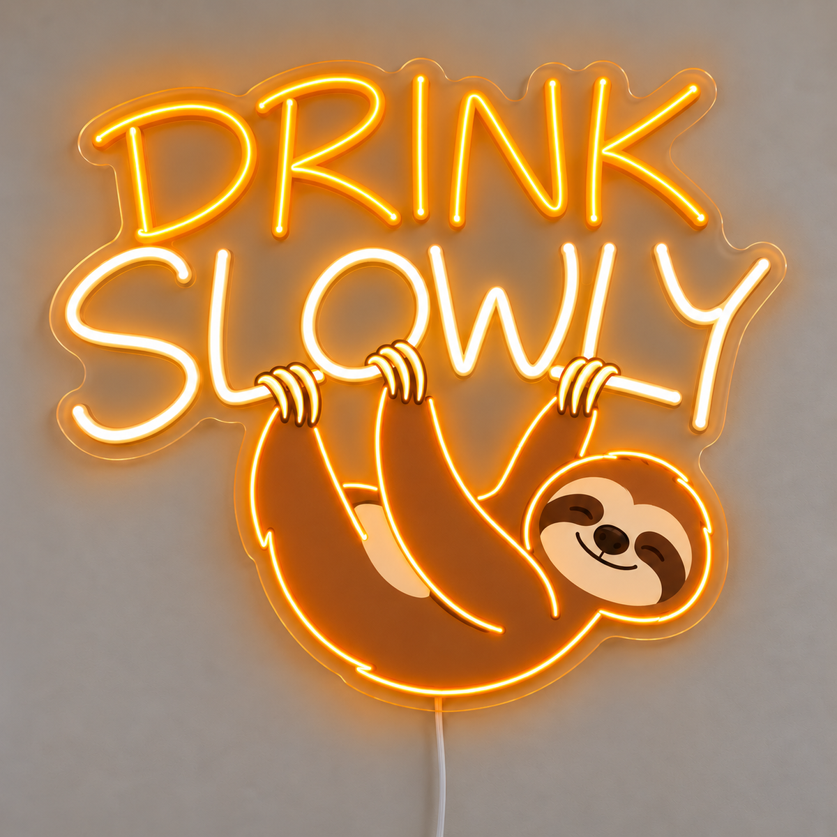 Drink Slowly Custom LED Neon Sign | 734ccfb887d9d39ae352441777ac94d2fdff9531d520c80e0e48a26697c8d695 | effect