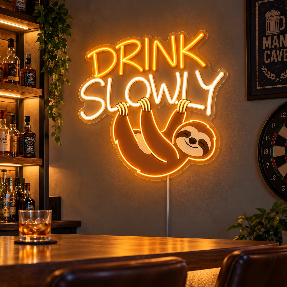 Drink Slowly Custom LED Neon Sign | 05a9624b7a7b6891da389feb5e0cf4c343125bc99f36065ad376e9e7d3f00f0c | natural_light