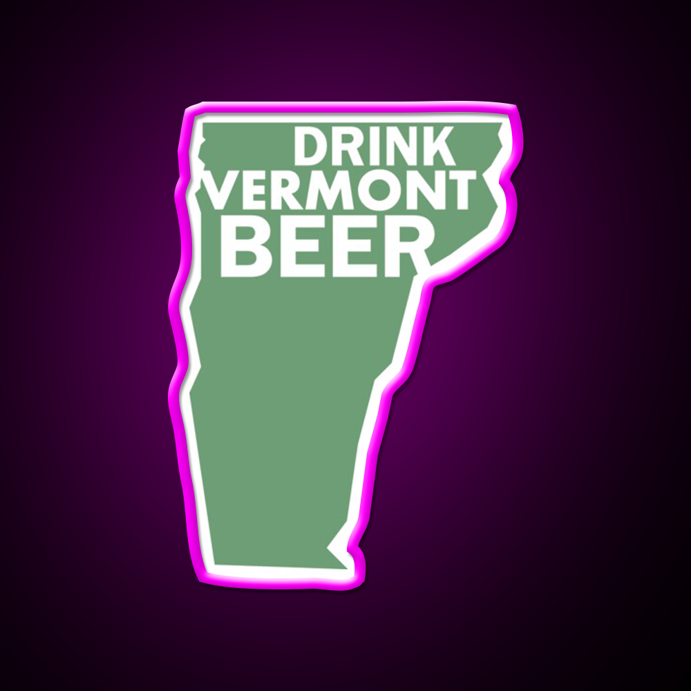 Drink Vermont Beer Bar Decor Led Neon Sign Rgb Color - Neon sign mounted on wall in room