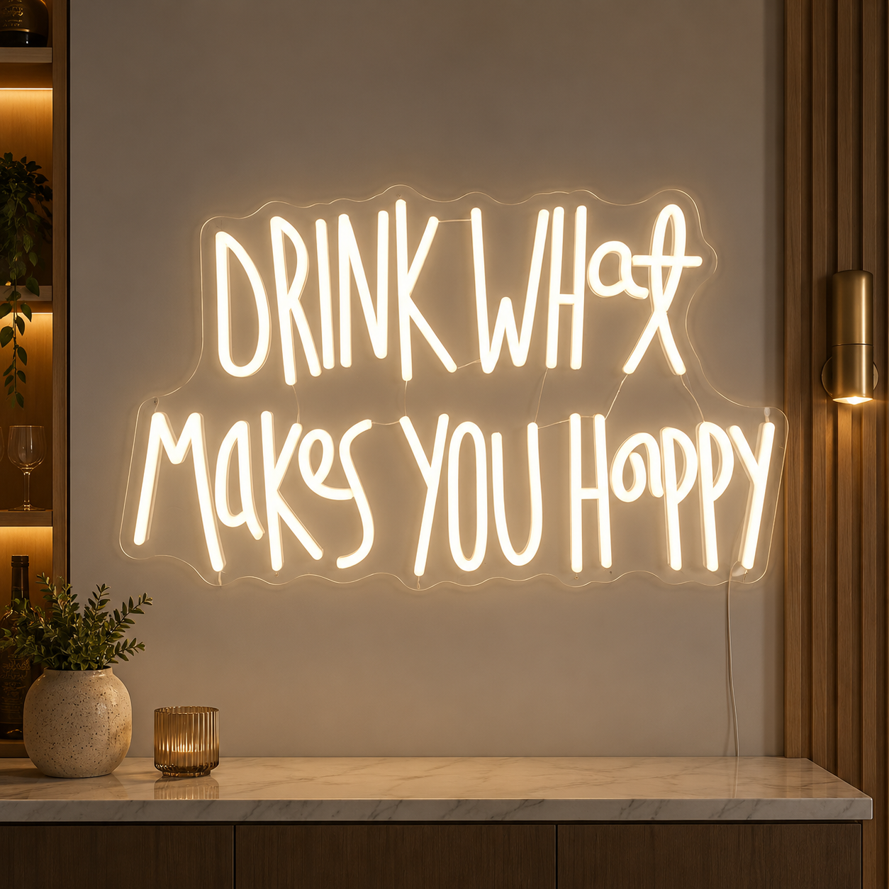 Drink What Makes You Happy LED Neon Sign main product image