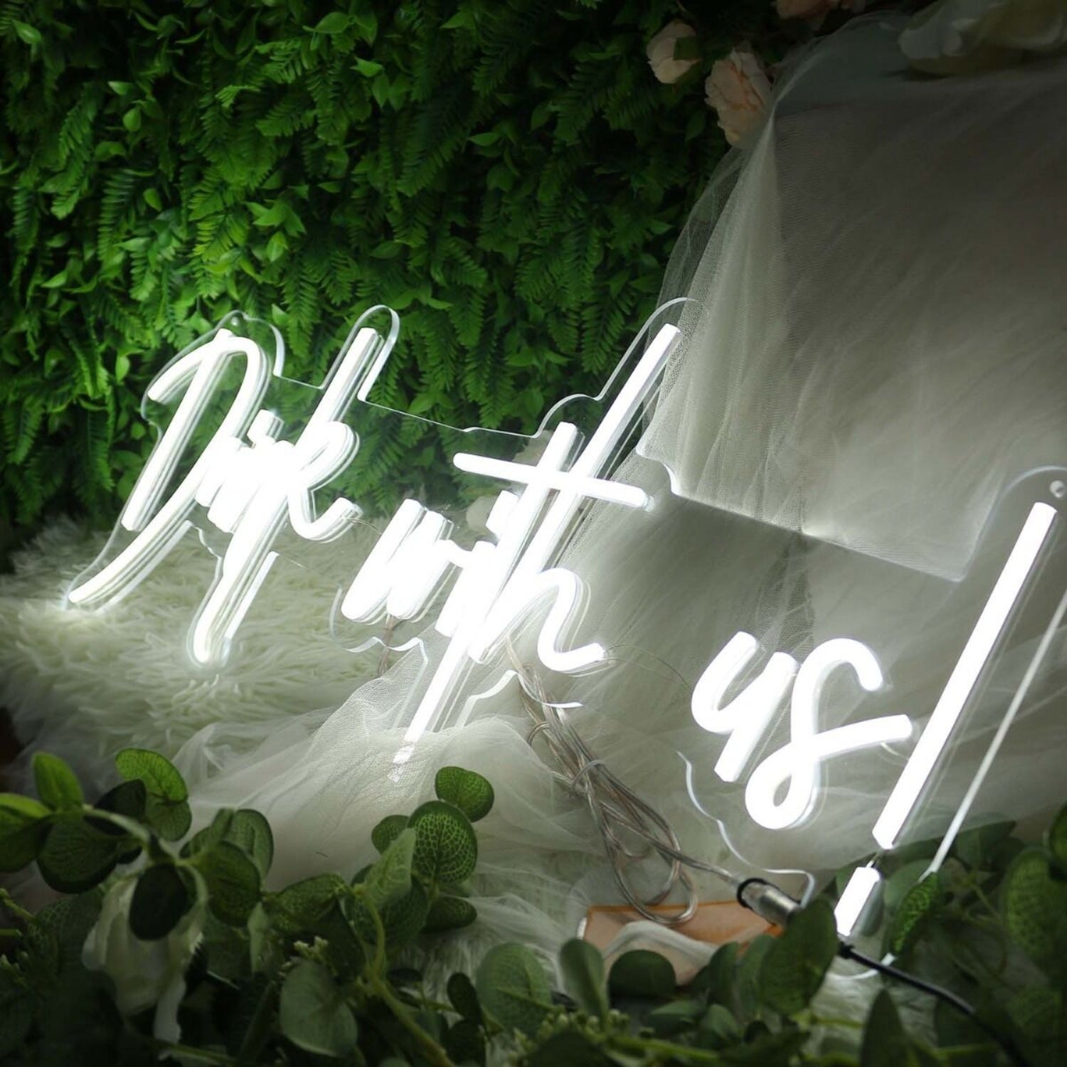 Drink With Us White Led Neon Sign - Shineneon