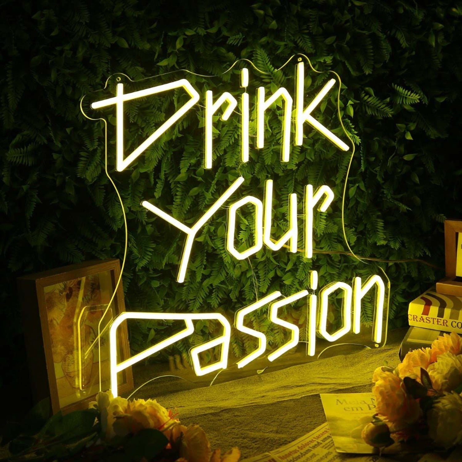 Drink Your Passion Yellow Led Neon Sign - Shineneon