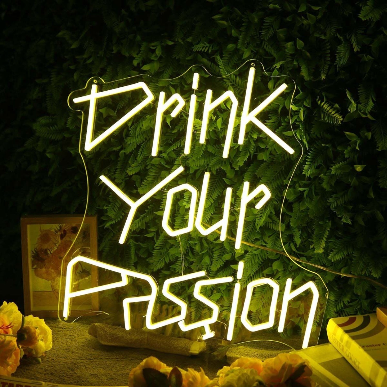 Drink Your Passion Yellow Led Neon Sign - Shineneon