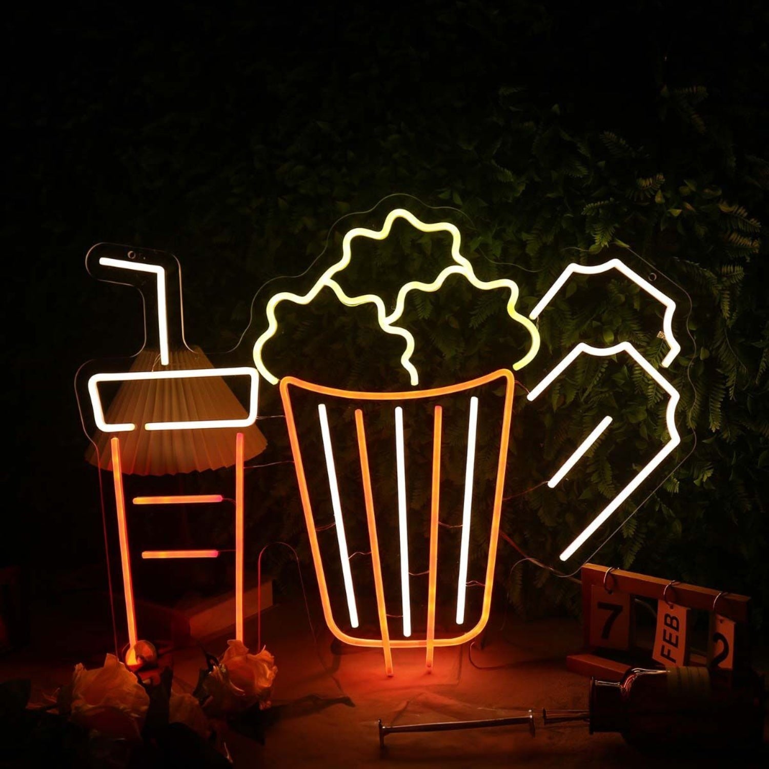 Drinks And Popcorn Custom Led Neon Sign For Movie Lovers | Shineneon