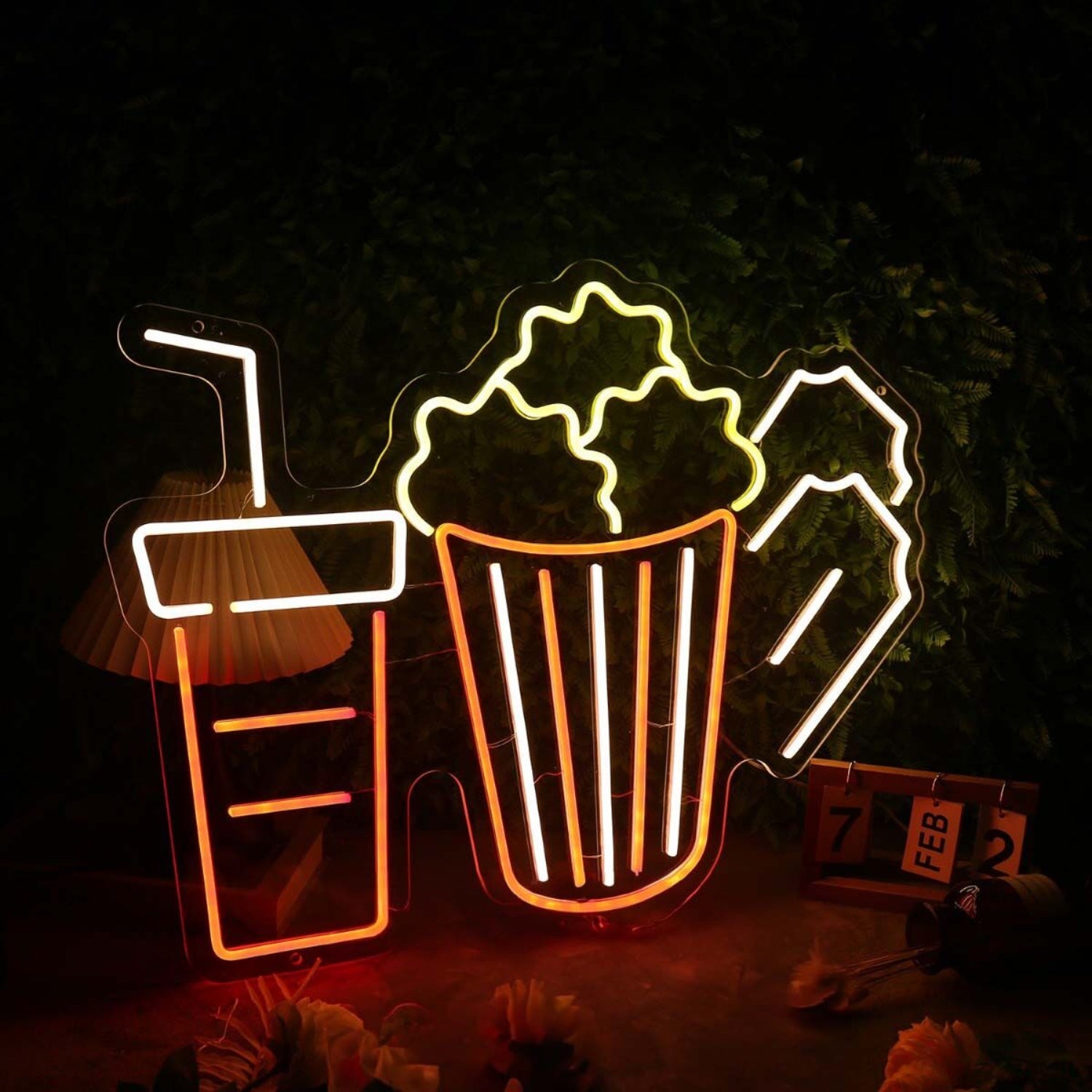 Drinks And Popcorn Custom Led Neon Sign For Movie Lovers | Shineneon