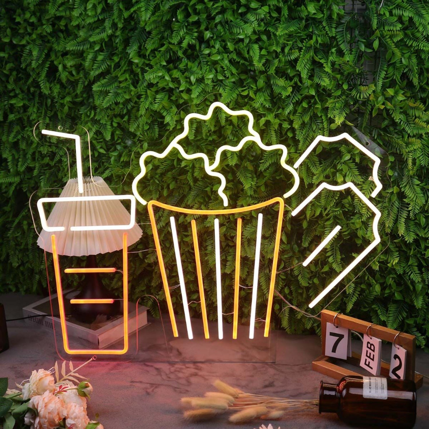 Drinks And Popcorn Custom Led Neon Sign For Movie Lovers | Shineneon