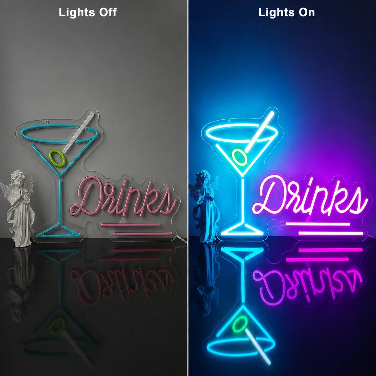 Drinks Martini Glass Man Cave LED Neon Sign - Shineneon