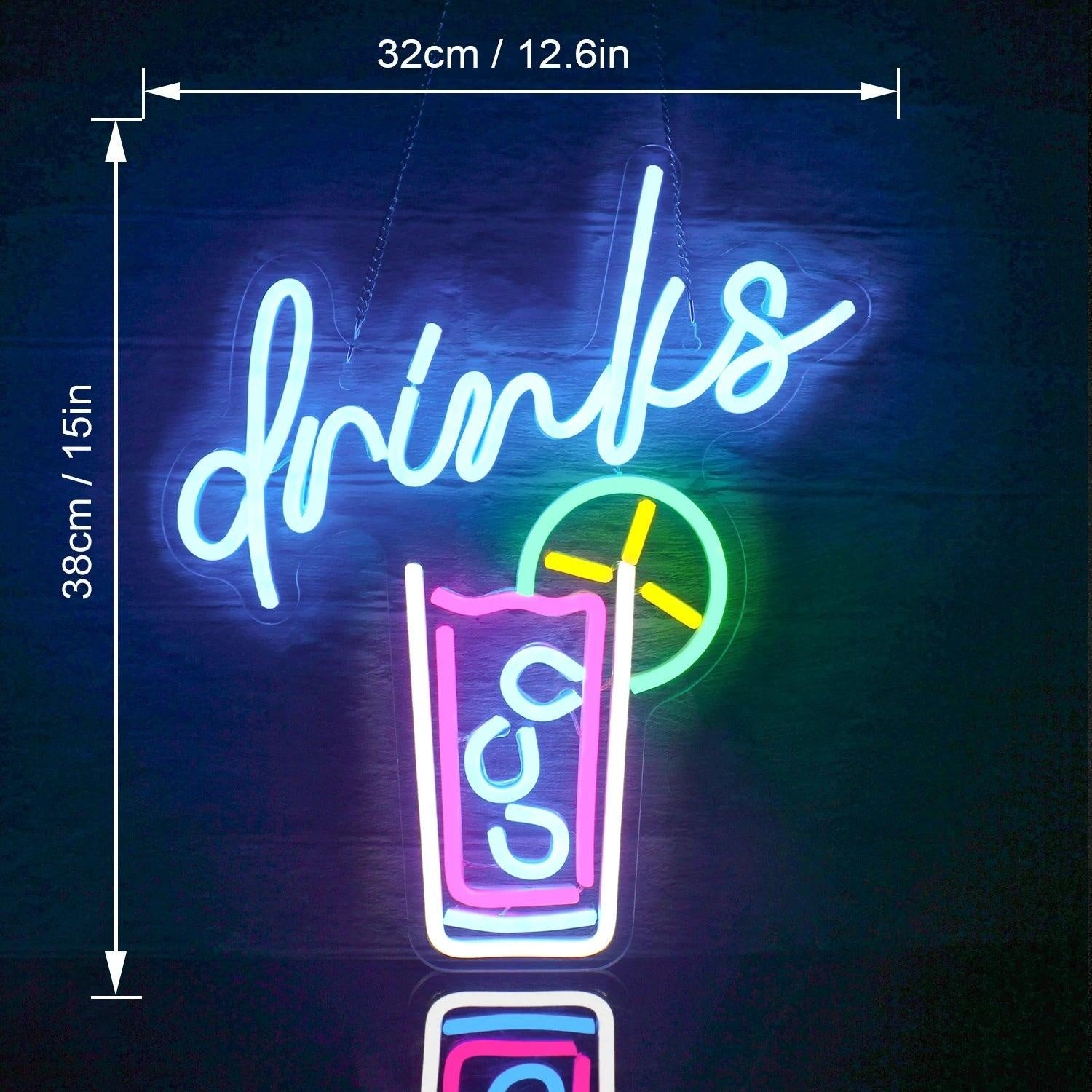 Drinks Neon Cocktail Cup With Lemon Bubbles Led Neon Sign For Cafe Bar Home Decor | Shineneon