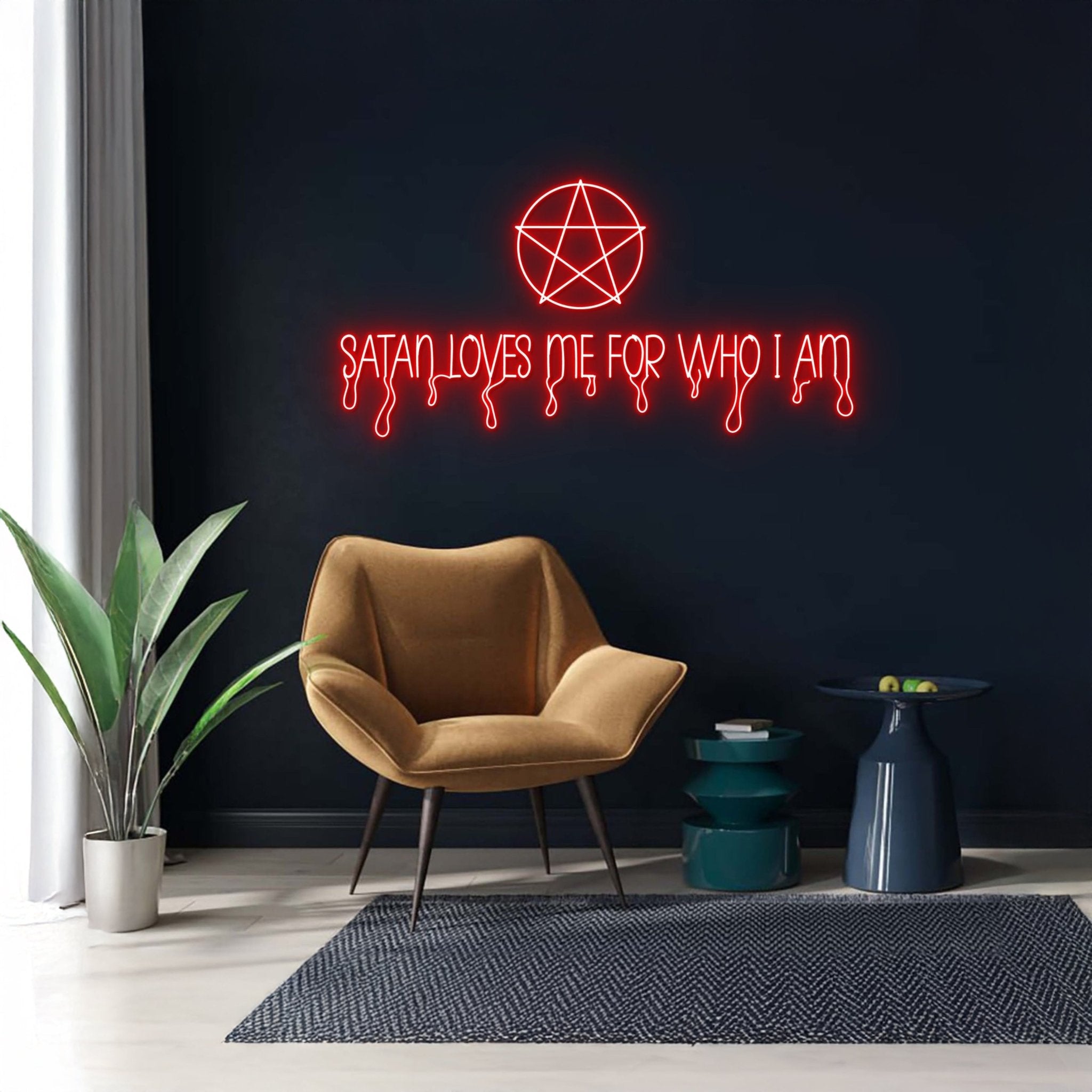 Dripping Satan Loves Me For Who I Am Halloween Neon Sign - Shineneon