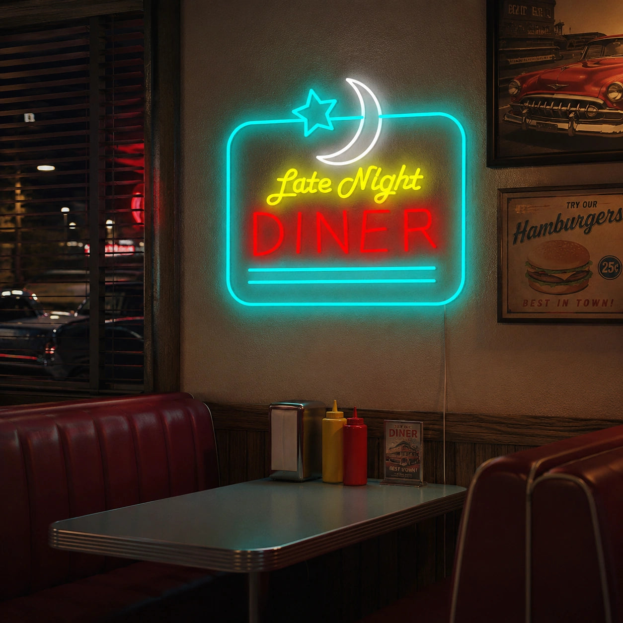 Drive In Diner Neon Sign LED Neon Sign real lifestyle scene