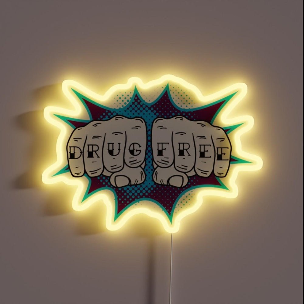 Drug Free Punch Aa Na Recovery Rgb Led Neon Sign - Shineneon