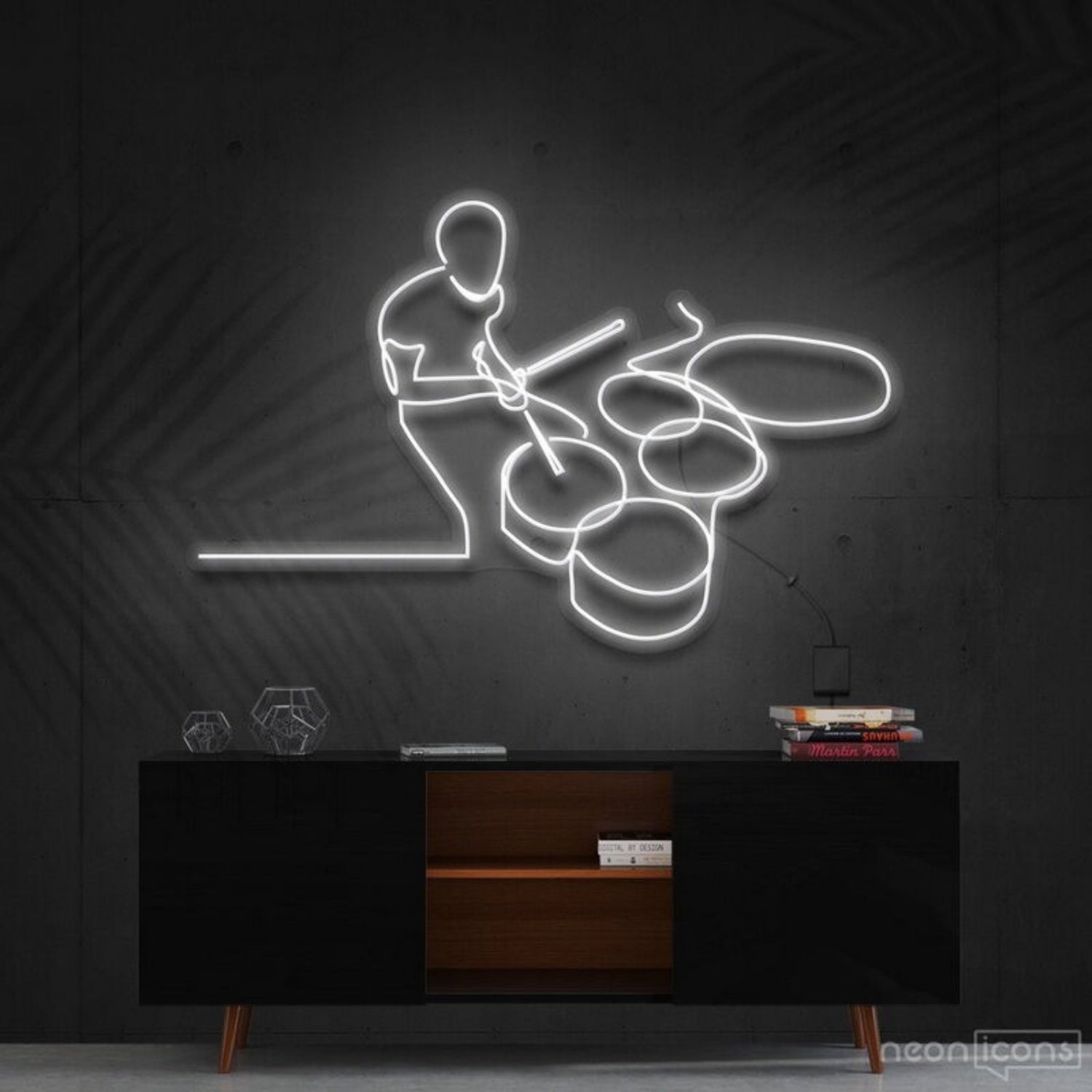 Drummer Line Art Led Neon Sign For Music Lovers And Artistic Decor | Shineneon