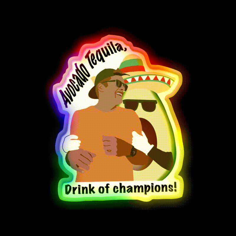 Drunk Brady Party Drink Tequila Led Neon Sign Rgb Color - LED neon sign close-up detail