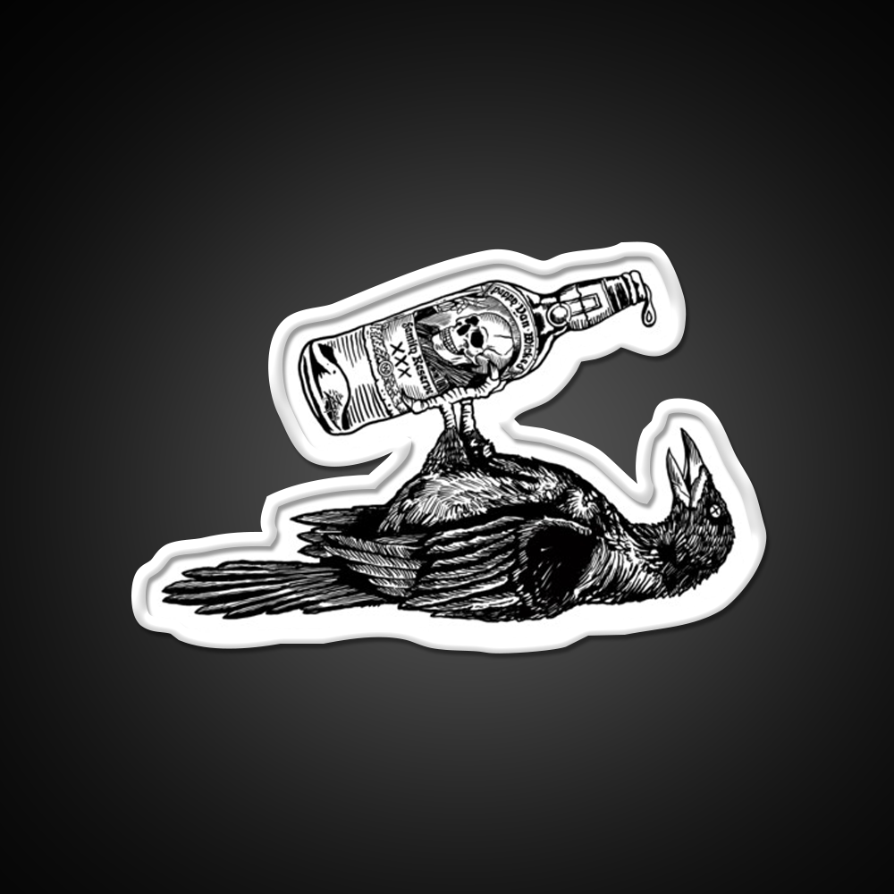 Drunk Crow Whiskey Drink Bar Led Neon Sign Rgb Color