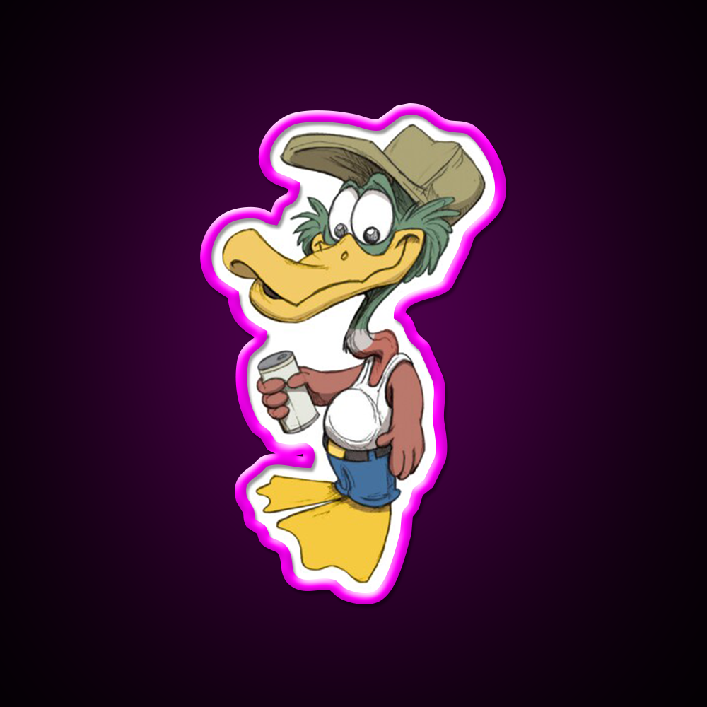 Drunk Duck Beer Bar Decor Led Neon Sign Rgb Color - Neon sign mounted on wall in room