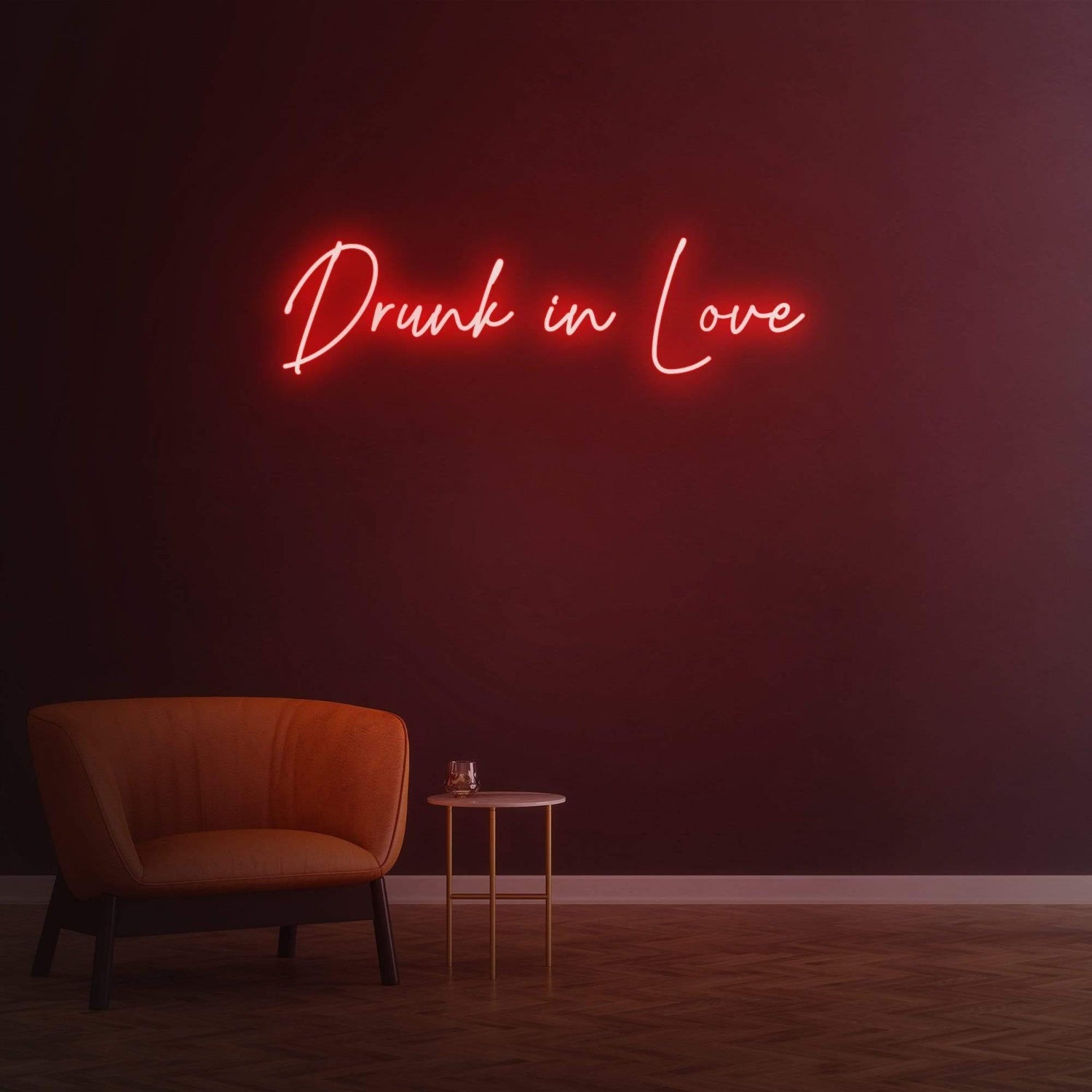 Drunk In Love Script Led Neon Sign Romantic Indoor Home Bar Cafe | Shineneon