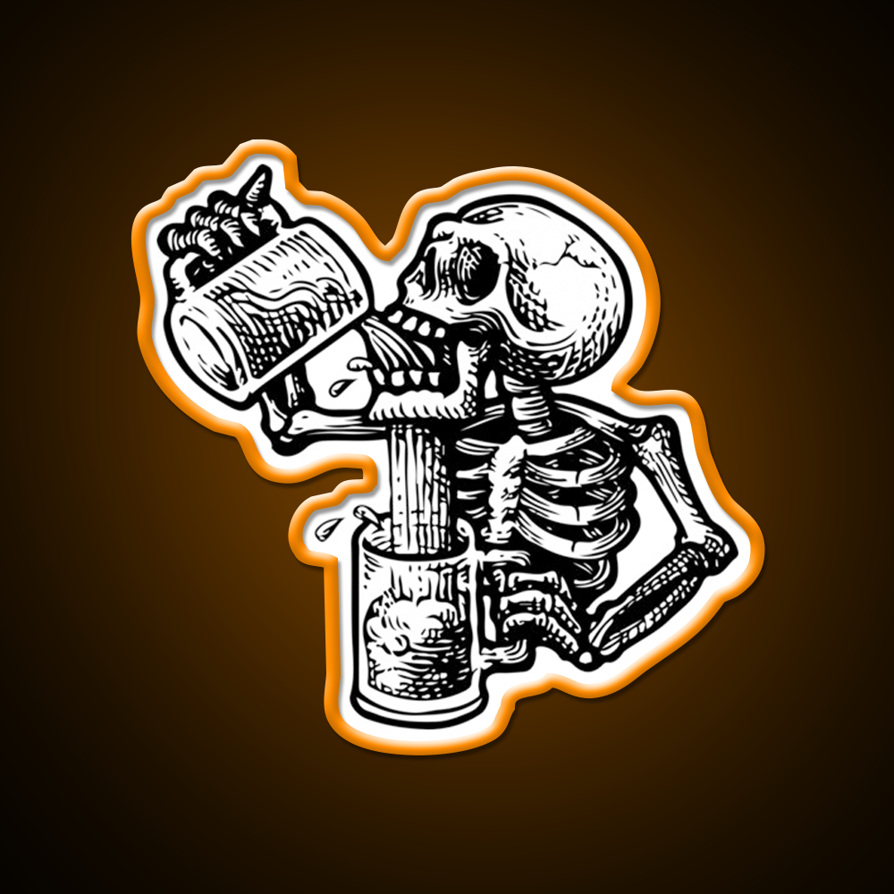 Drunk Skull Beer Bar Decor Led Neon Sign Rgb Color - LED neon sign view 6