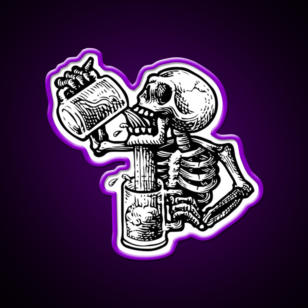 Drunk Skull Beer Bar Decor Led Neon Sign Rgb Color - LED neon sign view 9