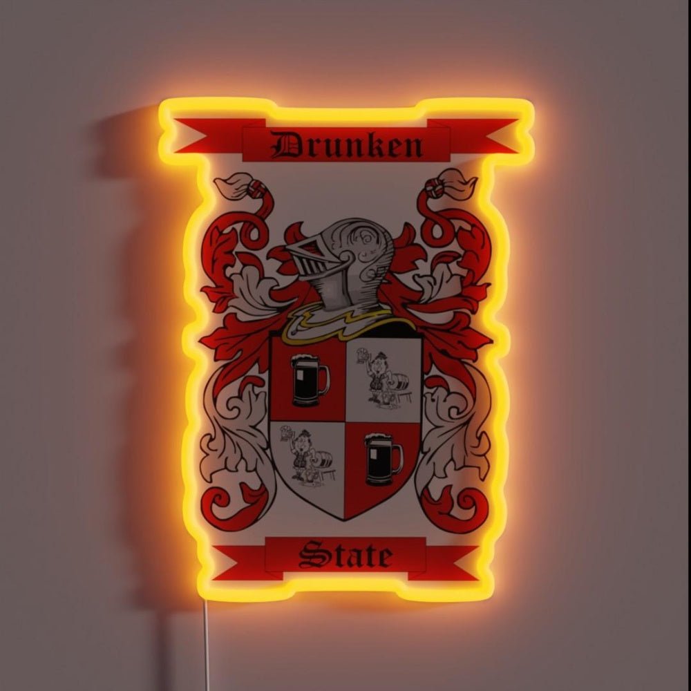 Drunken State Coat Of Arms Rgb Led Neon Sign - Shineneon