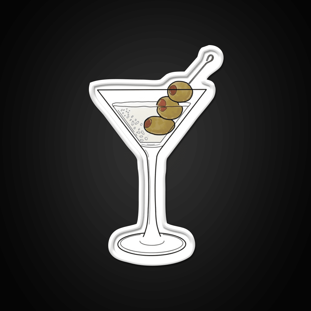 Dry Martini Glass With Olives Cocktail Bar Decor Led Neon Sign Rgb Color - Shineneon