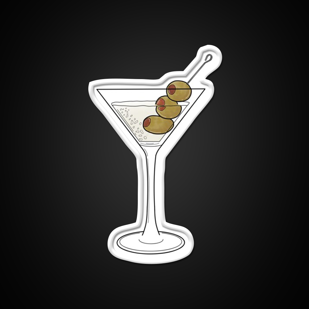 Dry Martini Glass With Olives Cocktail Bar Decor Led Neon Sign Rgb Color - LED neon sign view 11