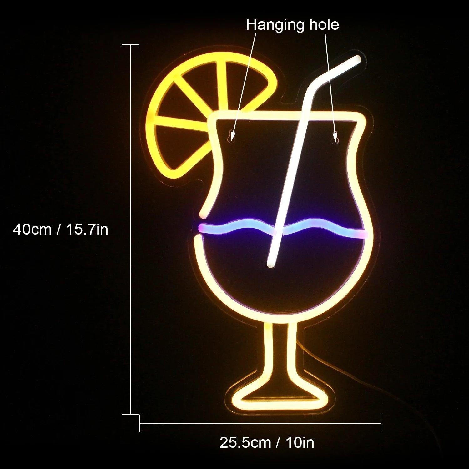 Dual-Color Drink Cup Led Neon Sign Modern Home Bar Decor | Shineneon