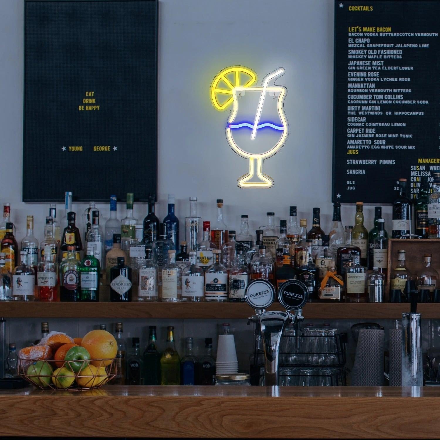 Dual-Color Drink Cup Led Neon Sign Modern Home Bar Decor | Shineneon