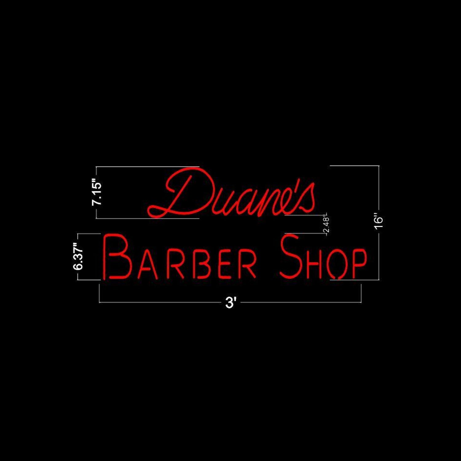 Duanes Barber Shop Red Led Neon Sign Vintage Barber Shop Wall Decor | Shineneon