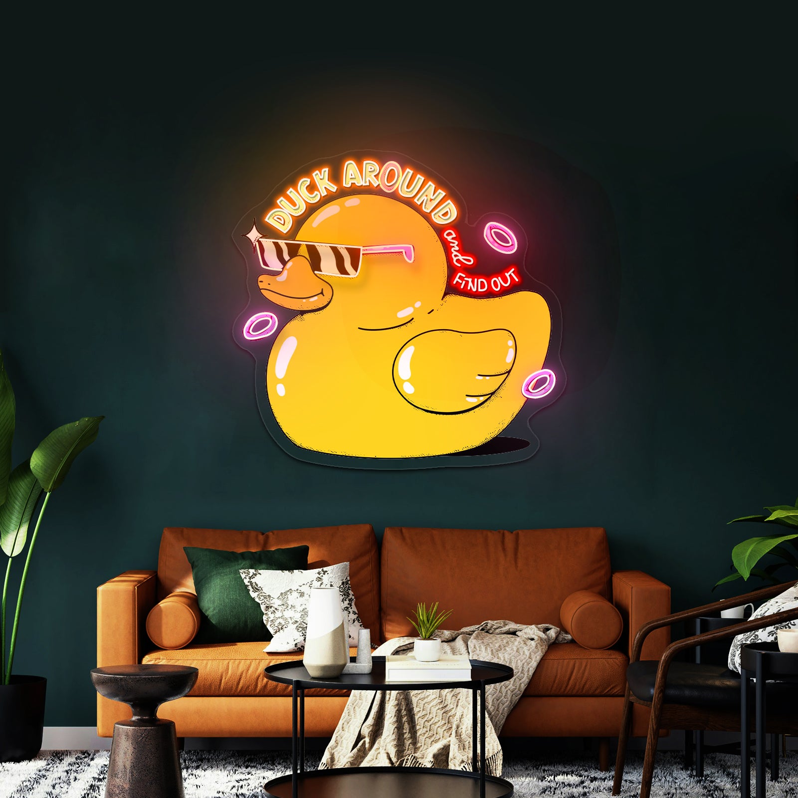 Duck Around And Find Out Rubber Duck Cute Led Neon Signs For Sale