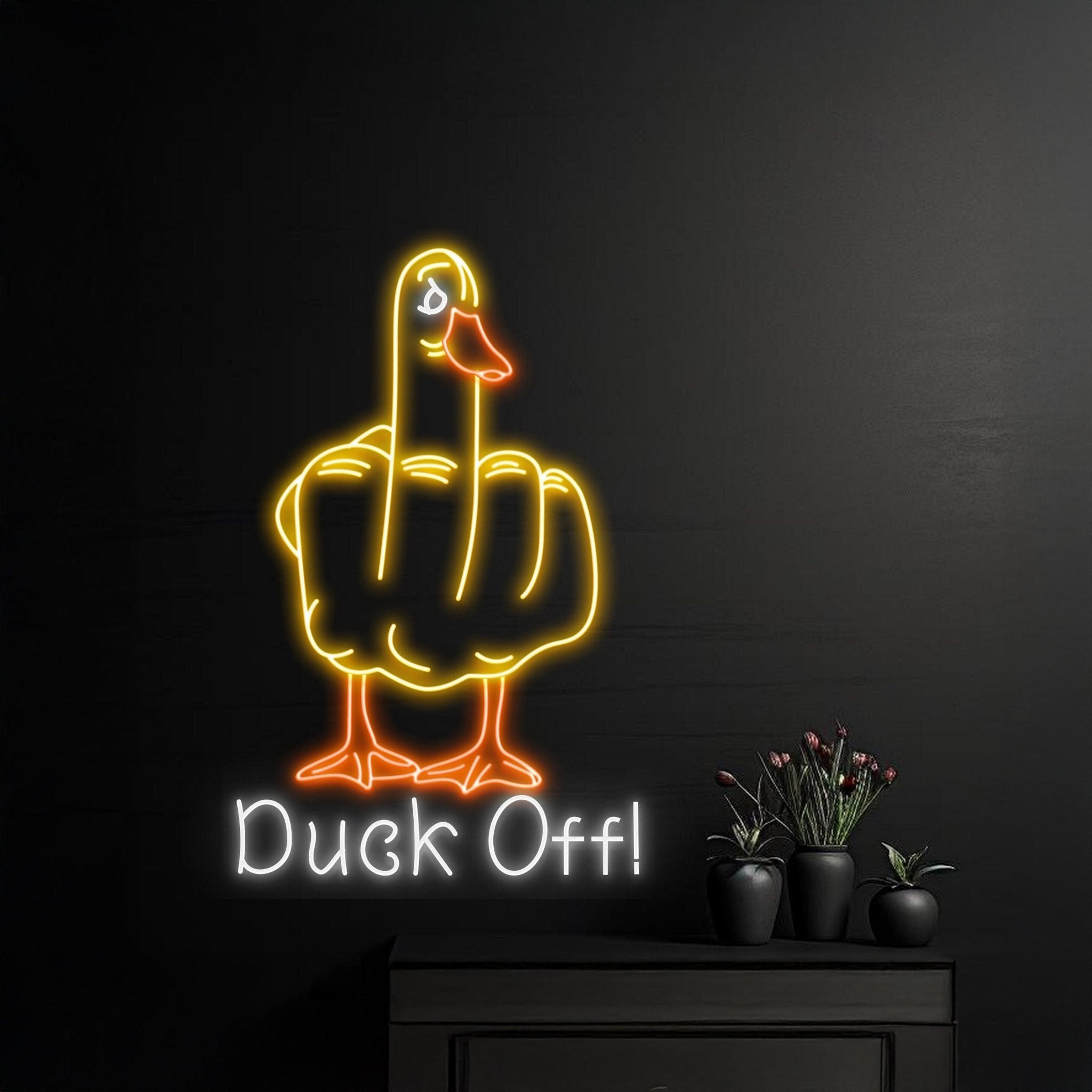 Duck Off Neon Light Personalized Duck Off Neon Sign - Shineneon