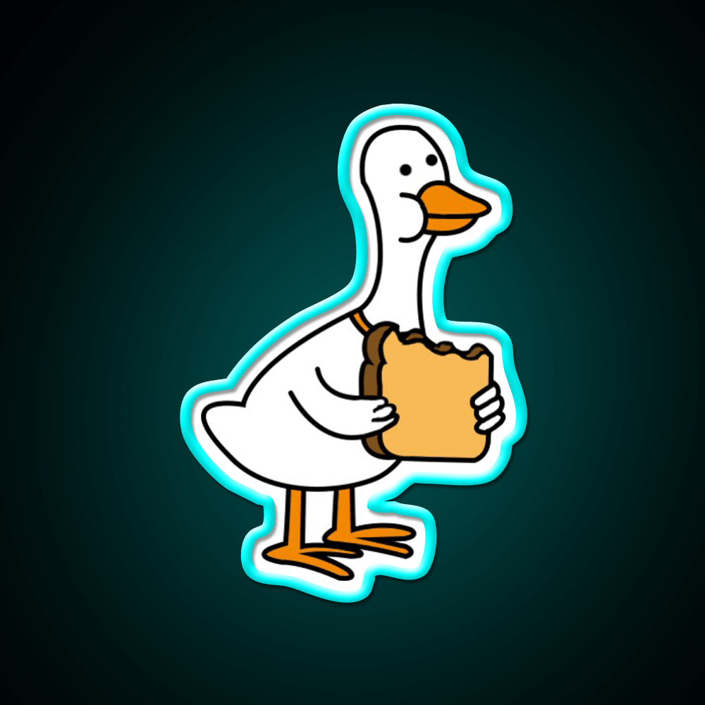 Duck W Bread Snack Food Led Neon Sign Rgb Color - Shineneon