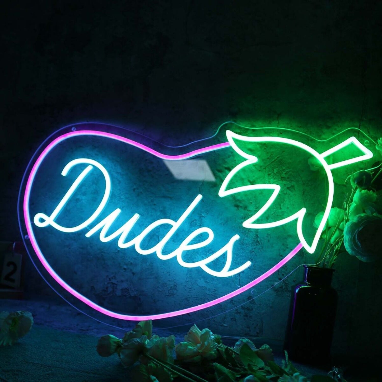 Dudes Eggplant Custom Led Neon Sign For Fun And Playful Spaces | Shineneon