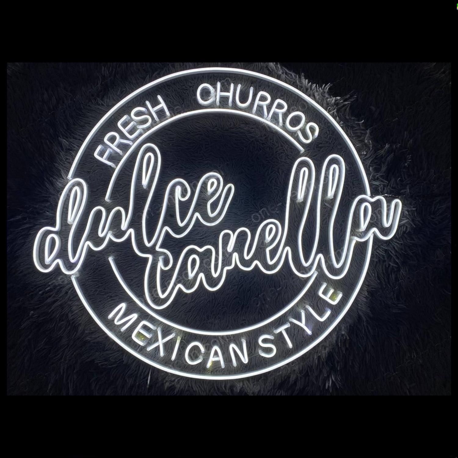 Dulce Canella White Led Neon Sign For Mexican Style Churros Shop Decor | Shineneon